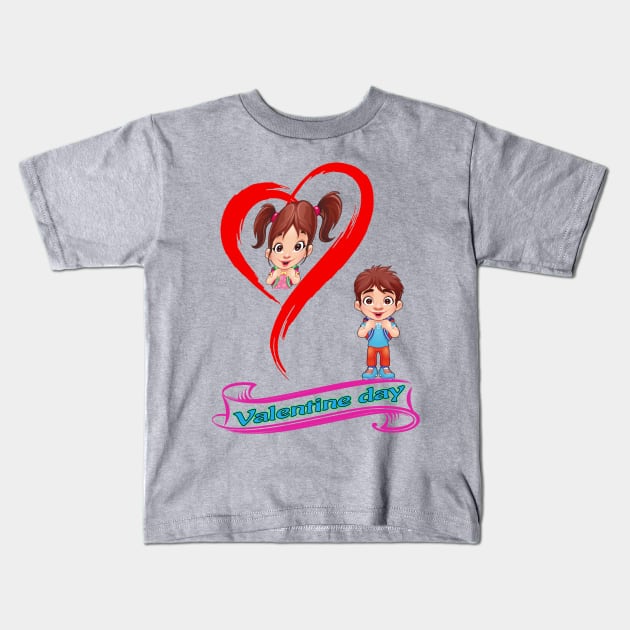 Valentine day Spacial Kids T-Shirt by Creativehub